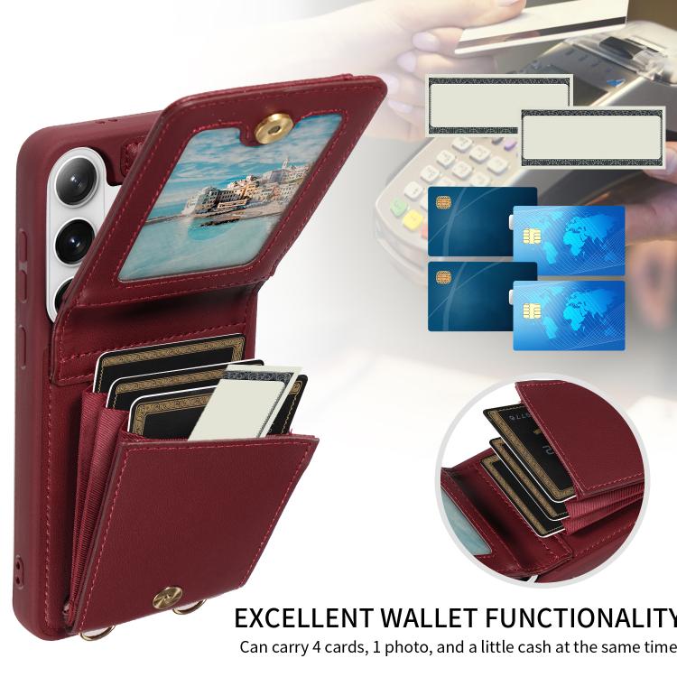 For Samsung Galaxy S26+ 5G Crossbody Lanyard Zipper Wallet Leather Phone Case