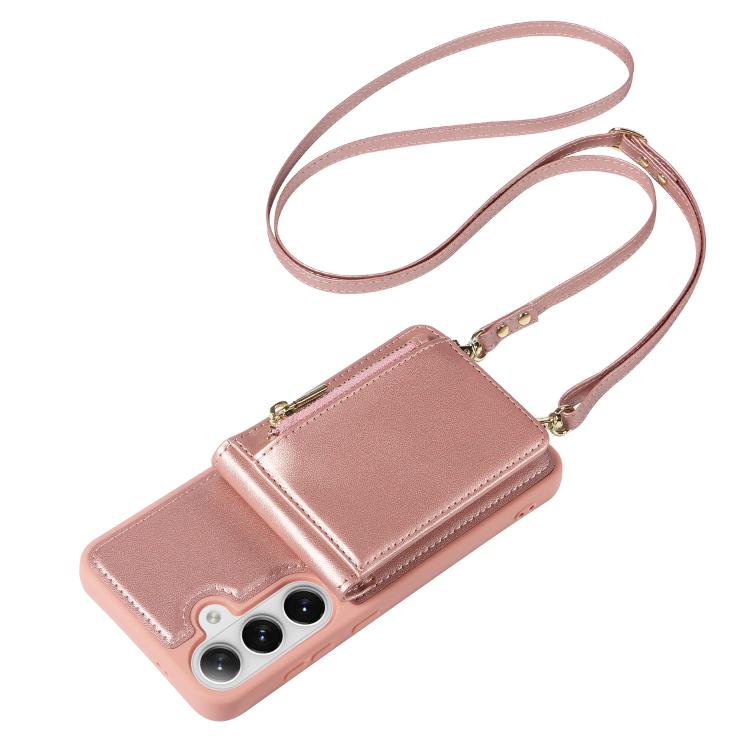 For Samsung Galaxy S26+ 5G Crossbody Lanyard Zipper Wallet Leather Phone Case