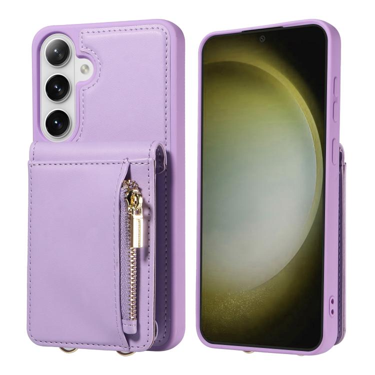 For Samsung Galaxy S26+ 5G Crossbody Lanyard Zipper Wallet Leather Phone Case