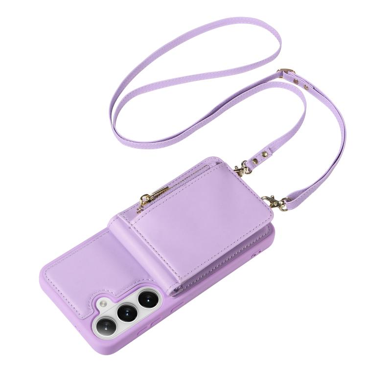 For Samsung Galaxy S26+ 5G Crossbody Lanyard Zipper Wallet Leather Phone Case