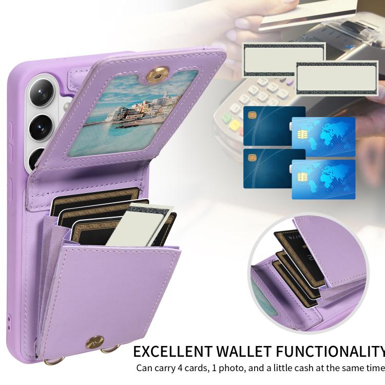 For Samsung Galaxy S26+ 5G Crossbody Lanyard Zipper Wallet Leather Phone Case