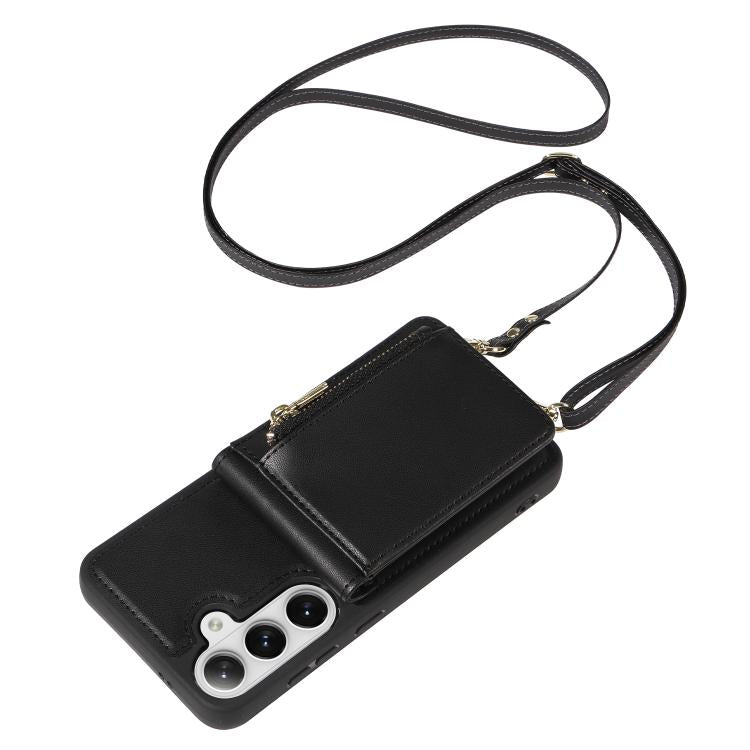 For Samsung Galaxy S26+ 5G Crossbody Lanyard Zipper Wallet Leather Phone Case