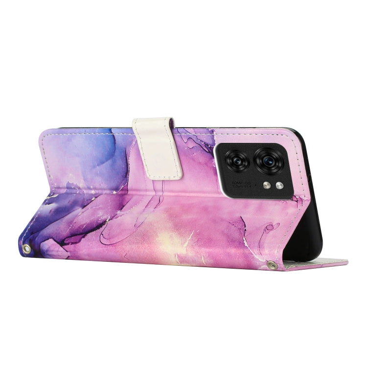 For Motorola Edge 40 / Edge 2023 Painted Marble Pattern Leather Phone Case