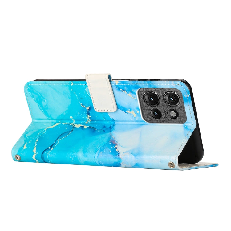 For Motorola Edge 50 Pro / Edge 50 Painted Marble Pattern Leather Phone Case