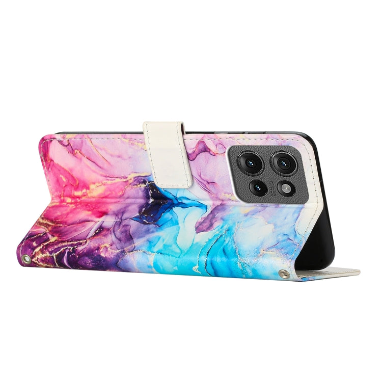For Motorola Edge 50 Pro / Edge 50 Painted Marble Pattern Leather Phone Case