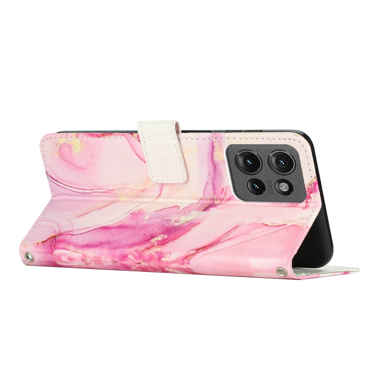 For Motorola Edge 50 Pro / Edge 50 Painted Marble Pattern Leather Phone Case