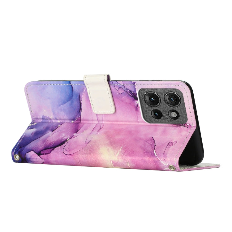 For Motorola Edge 50 Pro / Edge 50 Painted Marble Pattern Leather Phone Case
