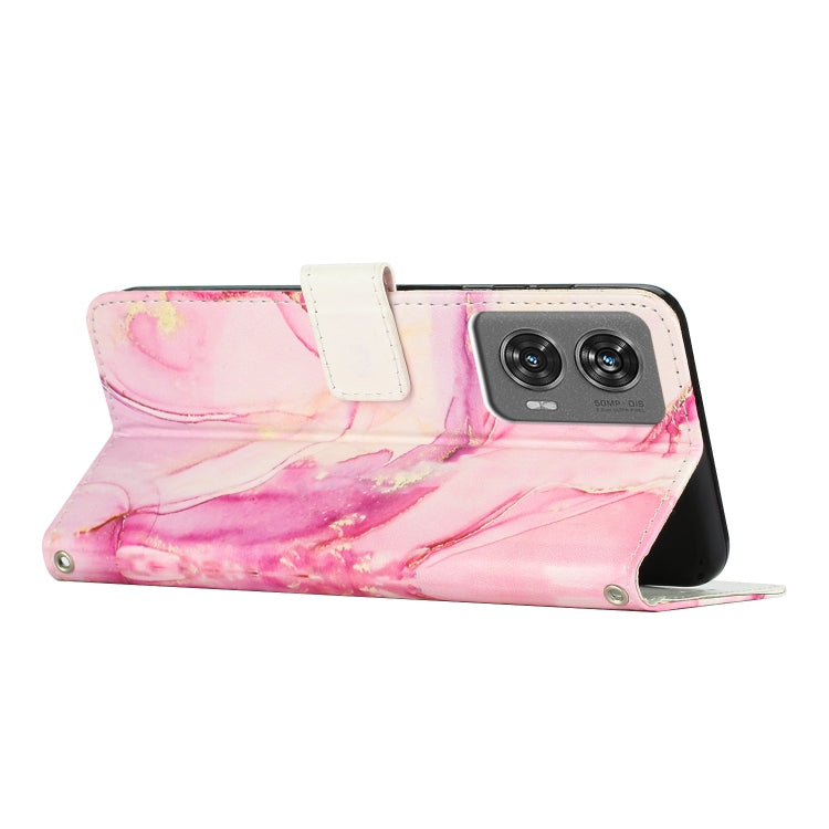 For Motorola Edge 2024 5G Painted Marble Pattern Leather Phone Case