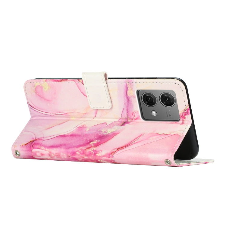 For Motorola Edge 40 Neo Painted Marble Pattern Leather Phone Case