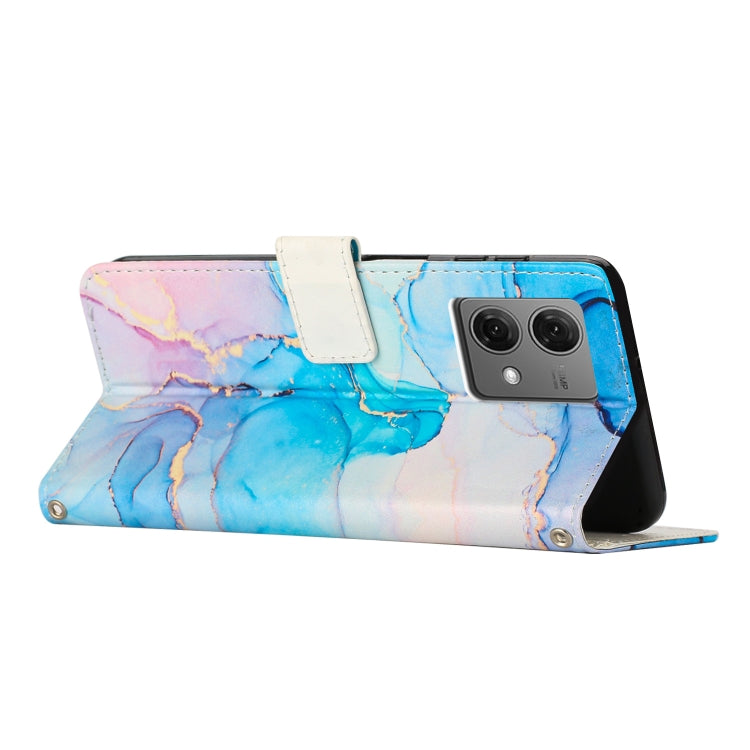 For Motorola Edge 40 Neo Painted Marble Pattern Leather Phone Case