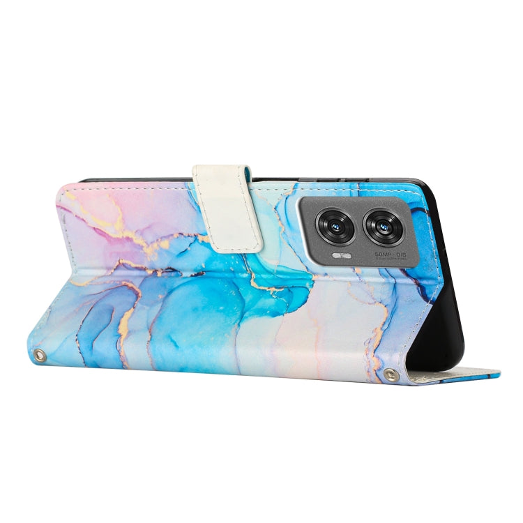 For Motorola Moto G Stylus 5G 2024 Painted Marble Pattern Leather Phone Case