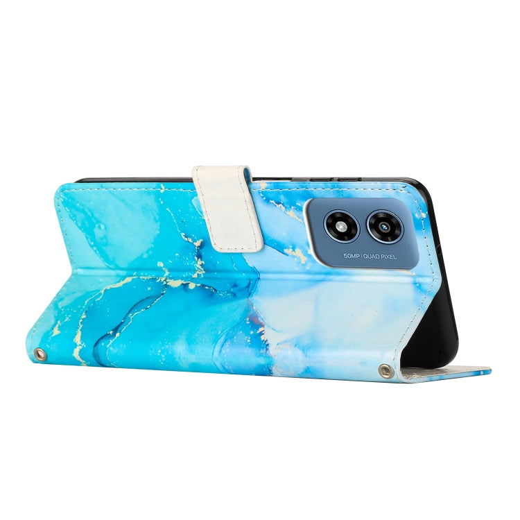 For Motorola Moto G04 / G24 / G04S Painted Marble Pattern Leather Phone Case