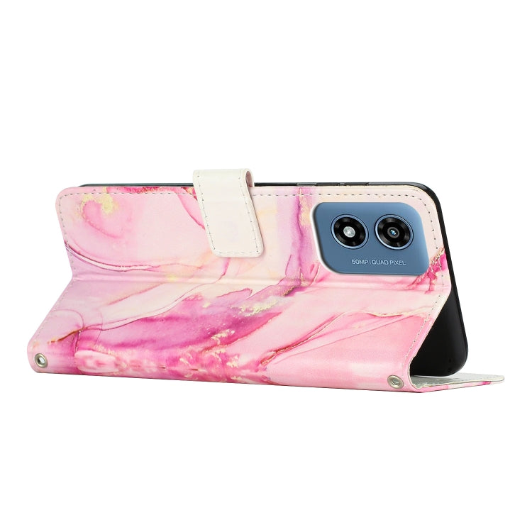 For Motorola Moto G04 / G24 / G04S Painted Marble Pattern Leather Phone Case