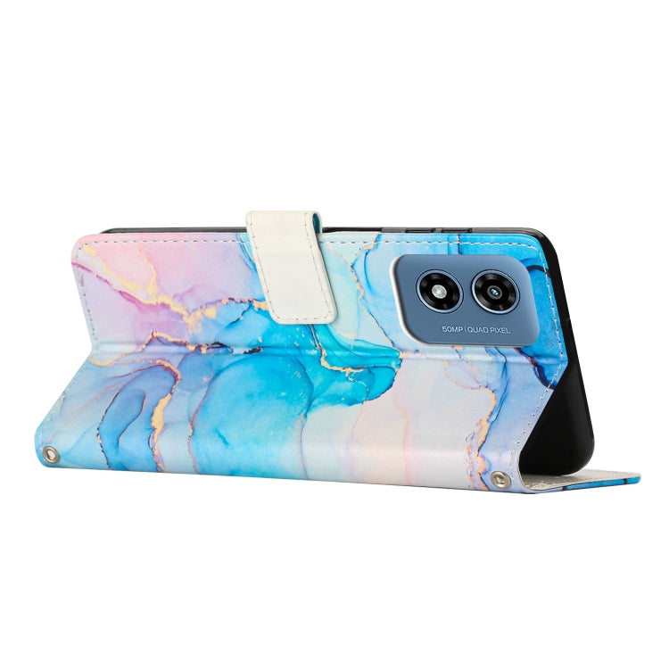 For Motorola Moto G04 / G24 / G04S Painted Marble Pattern Leather Phone Case