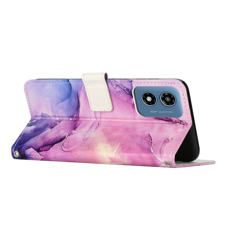 For Motorola Moto G04 / G24 / G04S Painted Marble Pattern Leather Phone Case