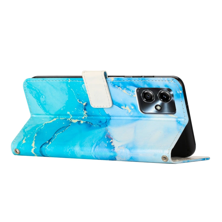 For Motorola Moto G14 4G / G54 Power Painted Marble Pattern Leather Phone Case