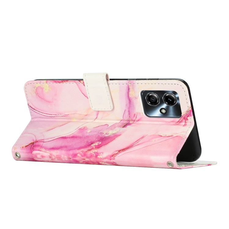 For Motorola Moto G14 4G / G54 Power Painted Marble Pattern Leather Phone Case