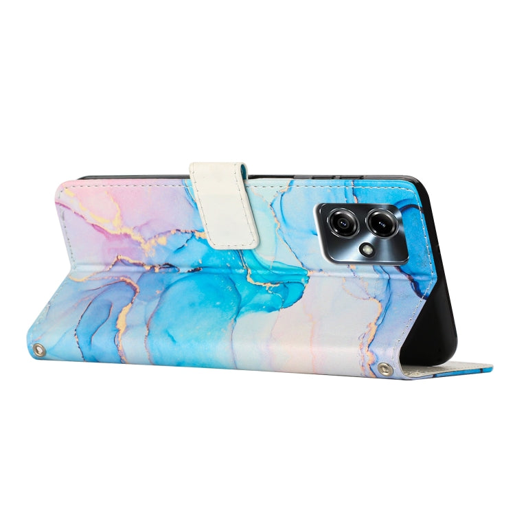 For Motorola Moto G14 4G / G54 Power Painted Marble Pattern Leather Phone Case