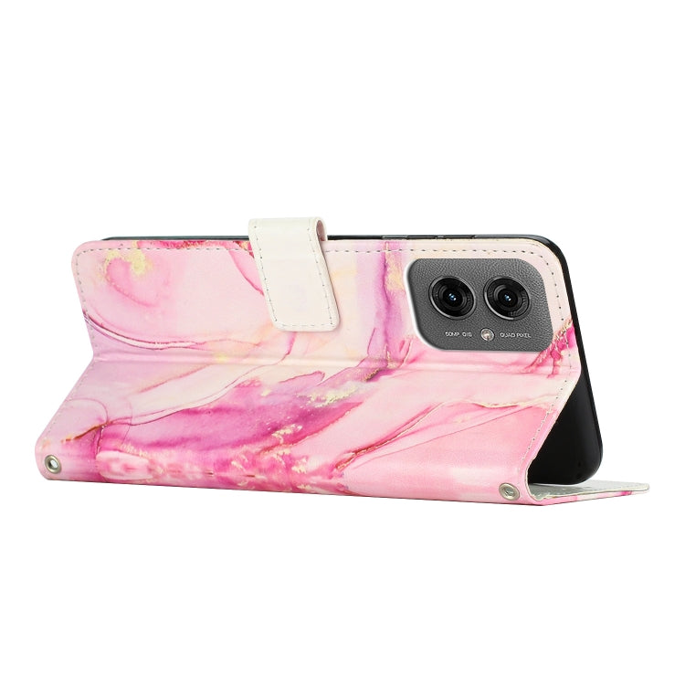 For Motorola Moto G55 5G Painted Marble Pattern Leather Phone Case
