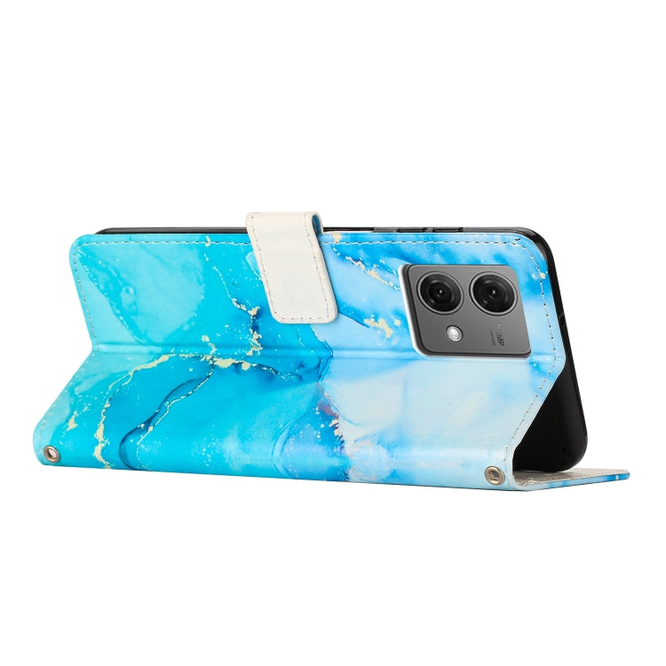 For Motorola Moto G84 Painted Marble Pattern Leather Phone Case