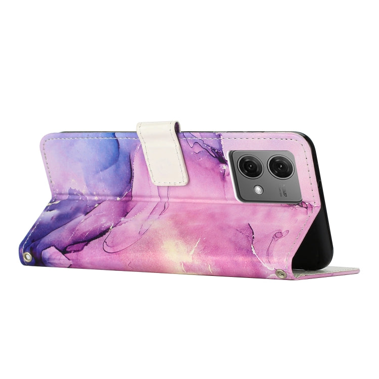 For Motorola Moto G84 Painted Marble Pattern Leather Phone Case