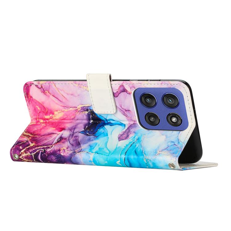 For Motorola Edge 60 Fusion Painted Marble Pattern Leather Phone Case