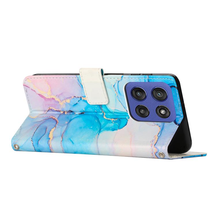 For Motorola Edge 60 Fusion Painted Marble Pattern Leather Phone Case