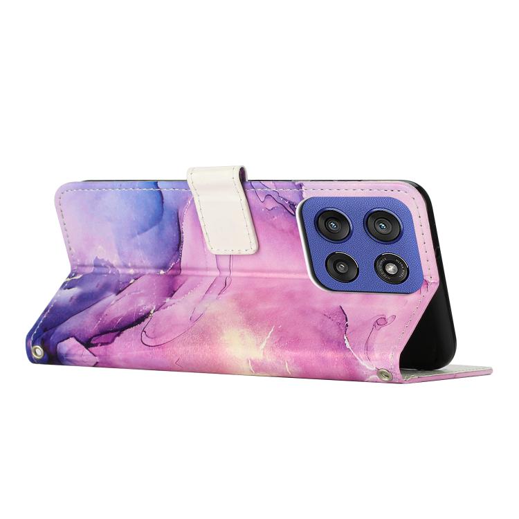 For Motorola Edge 60 Fusion Painted Marble Pattern Leather Phone Case