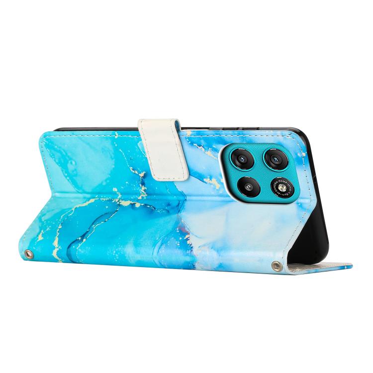 For Motorola Moto G67 Power /  G57 Power Painted Marble Pattern Leather Phone Case