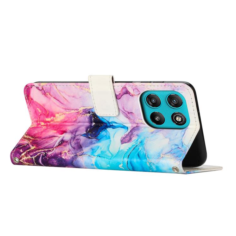 For Motorola Moto G67 Power /  G57 Power Painted Marble Pattern Leather Phone Case