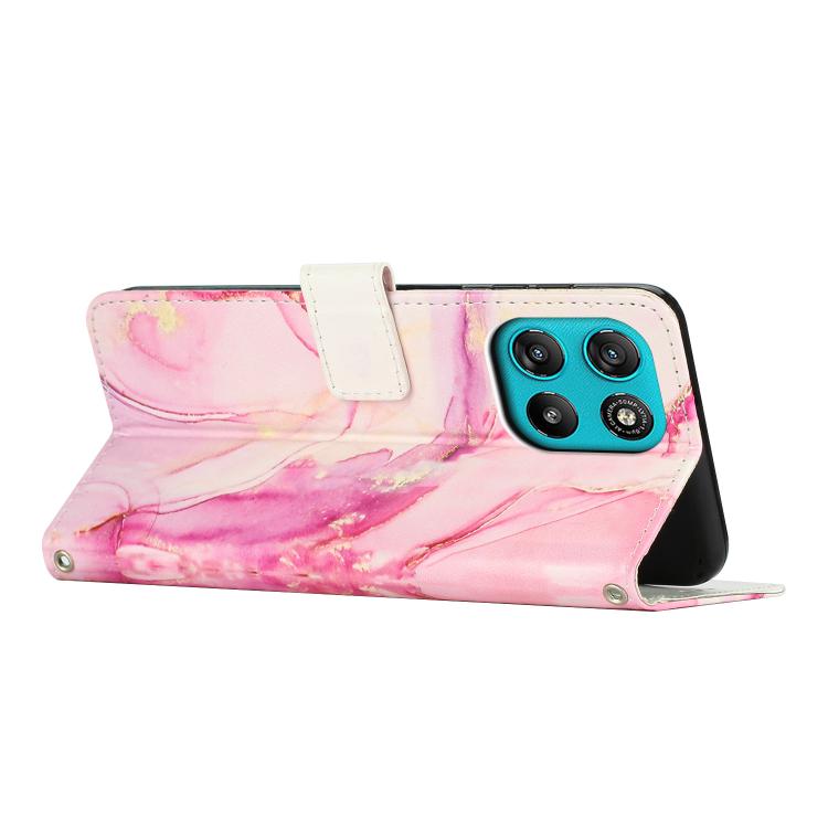 For Motorola Moto G67 Power /  G57 Power Painted Marble Pattern Leather Phone Case