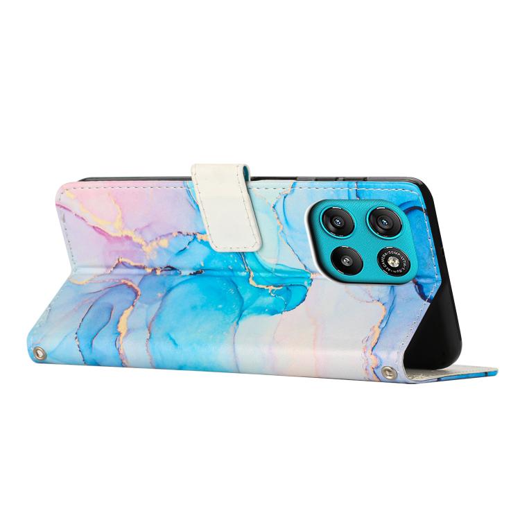 For Motorola Moto G67 Power /  G57 Power Painted Marble Pattern Leather Phone Case