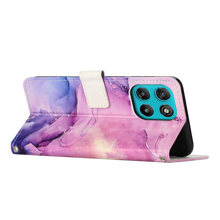 For Motorola Moto G67 Power /  G57 Power Painted Marble Pattern Leather Phone Case