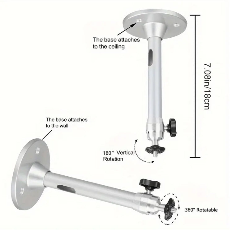 LS-302B Universal Aluminum Alloy Bracket For Surveillance Camera Projector - Silver
