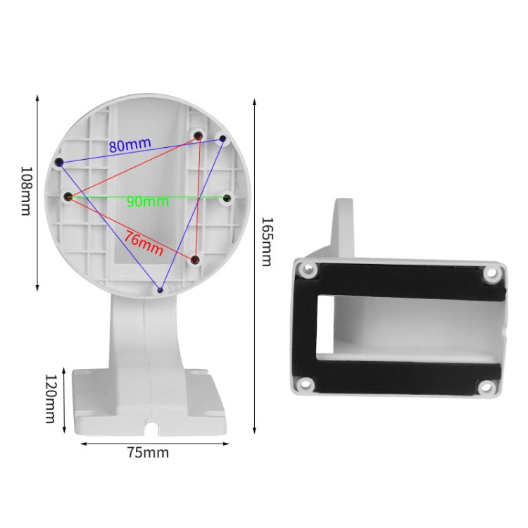 5pcs Universal Plastic Surveillance Camera Hemisphere Wall Mount Bracket, Model:1258S - White