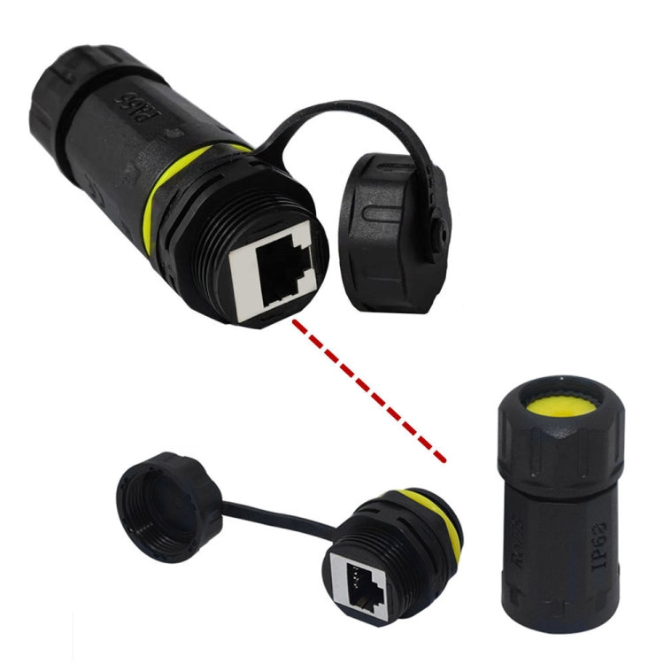 Single Port Straight Cat7 RJ45 Shielded Pure Copper Ethernet Coupler Waterproof LAN Connector