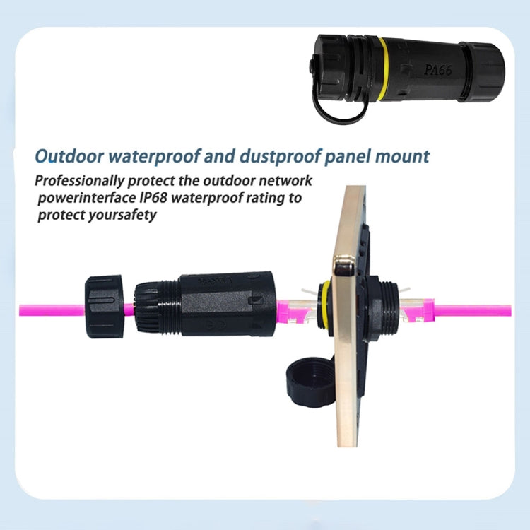Single Port Straight Cat7 RJ45 Shielded Pure Copper Ethernet Coupler Waterproof LAN Connector