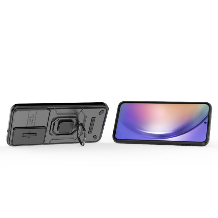 For Samsung Galaxy A56 5G Sliding Camshield TPU + PC Shockproof Phone Case with Holder
