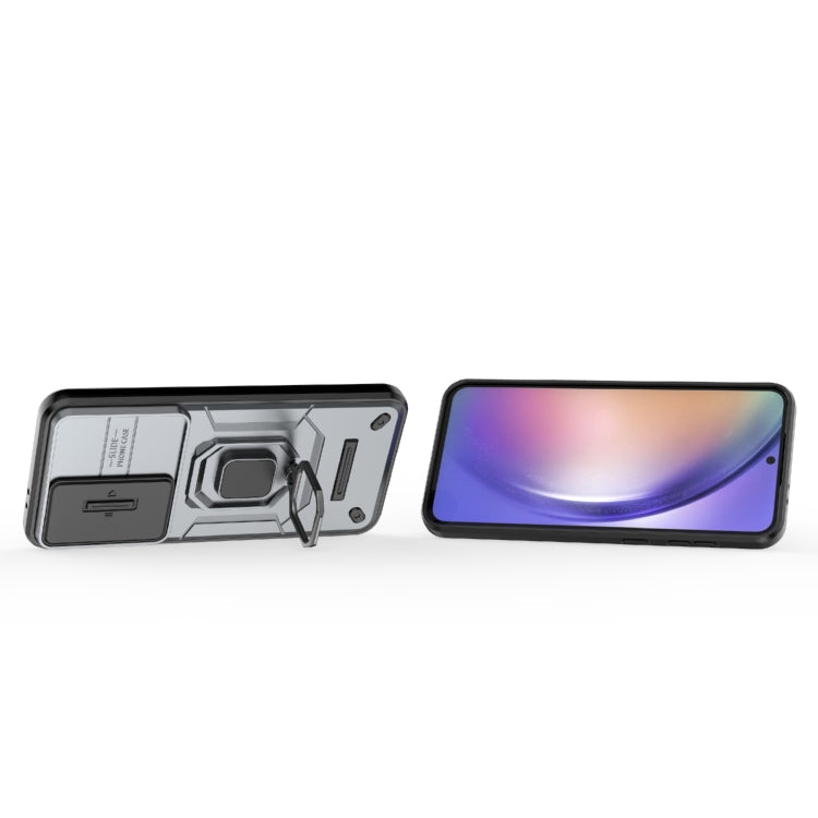 For Samsung Galaxy A56 5G Sliding Camshield TPU + PC Shockproof Phone Case with Holder