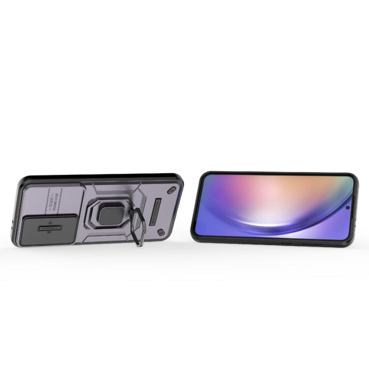 For Samsung Galaxy A36 5G Sliding Camshield TPU + PC Shockproof Phone Case with Holder