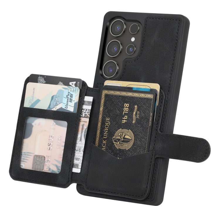 For Samsung Galaxy S25 Ultra 5G Skin Feel Dream RFID Anti-theft PU Card Bag Phone Case