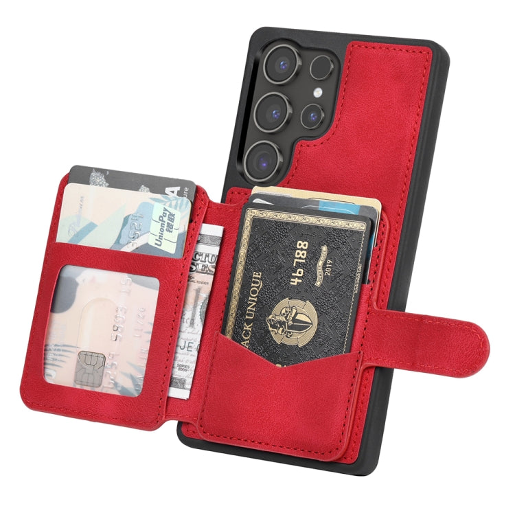 For Samsung Galaxy S25 Ultra 5G Skin Feel Dream RFID Anti-theft PU Card Bag Phone Case