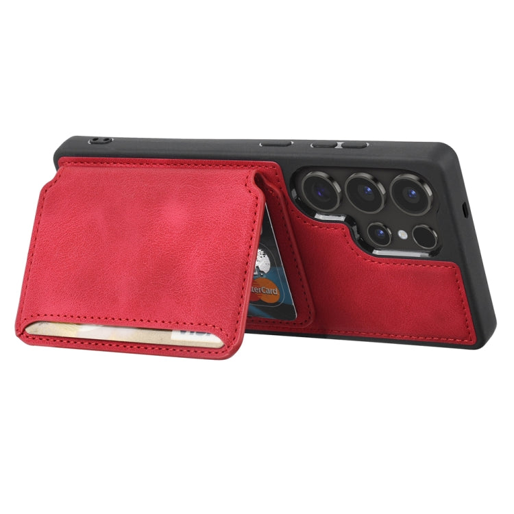 For Samsung Galaxy S25 Ultra 5G Skin Feel Dream RFID Anti-theft PU Card Bag Phone Case