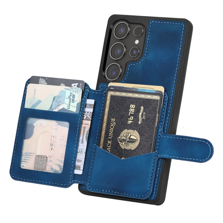 For Samsung Galaxy S25 Ultra 5G Skin Feel Dream RFID Anti-theft PU Card Bag Phone Case