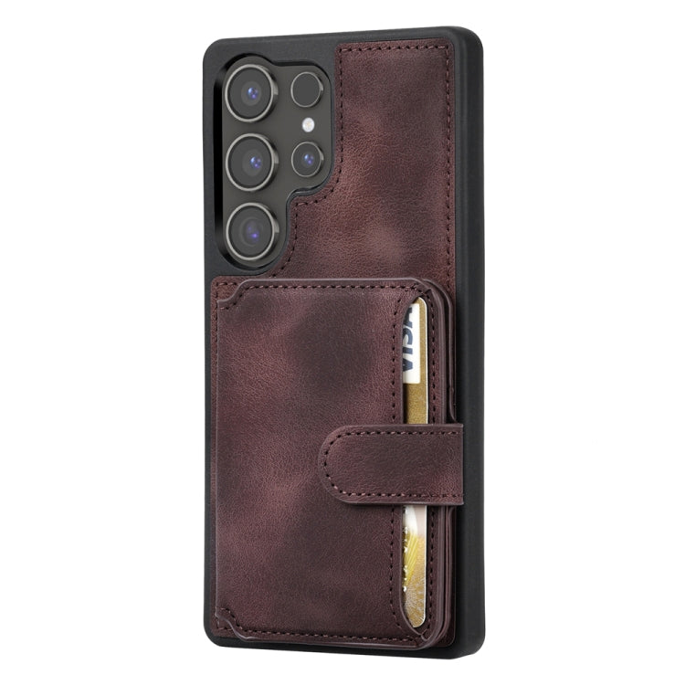 For Samsung Galaxy S25 Ultra 5G Skin Feel Dream RFID Anti-theft PU Card Bag Phone Case