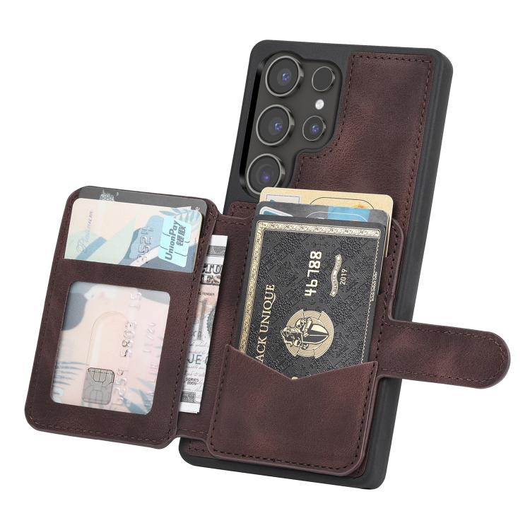 For Samsung Galaxy S26 Ultra 5G Skin Feel Dream RFID Anti-theft PU Card Bag Phone Case