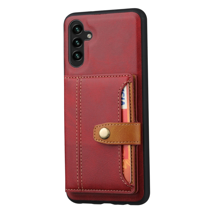 For Samsung Galaxy S25 5G Calfskin Card Slot TPU Hybrid PU Phone Case