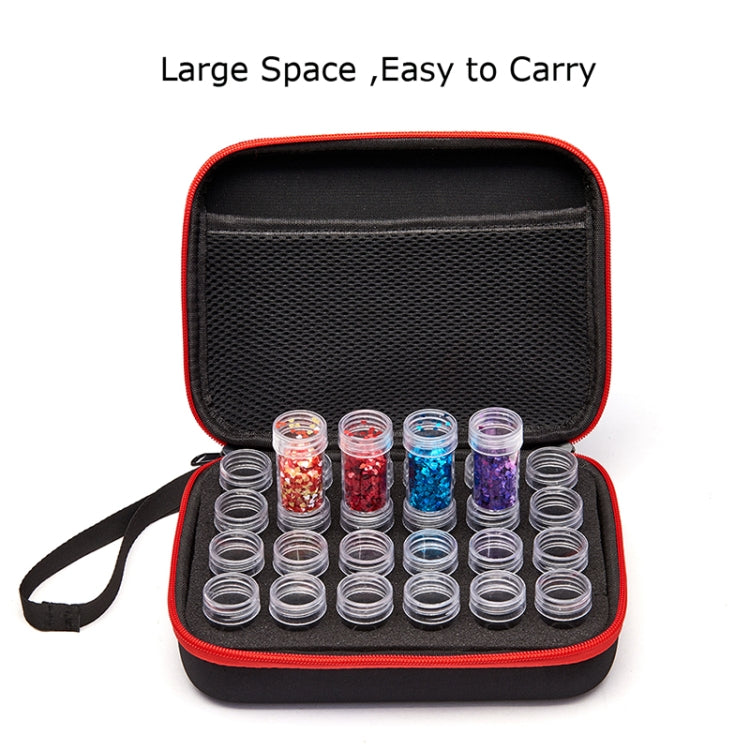 24 Bottles Diamond Painting Box Tool Container Storage Box Carry Case Holder Hand Bag Zipper Design Shockproof Durable, Style:Without Bottle