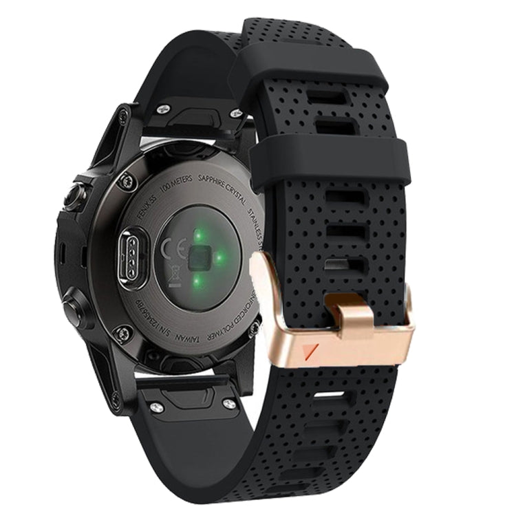 For Garmin 20mm Spotted Rose Gold Buckle Silicone Quick Release Watch Band