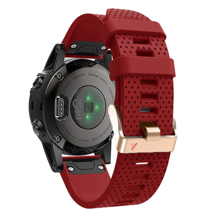 For Garmin 20mm Spotted Rose Gold Buckle Silicone Quick Release Watch Band